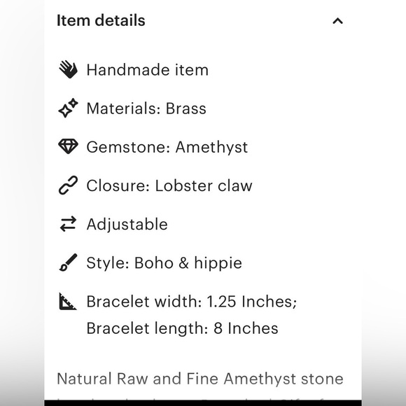 Raw green and purple amethyst bracelet - Picture 4 of 5